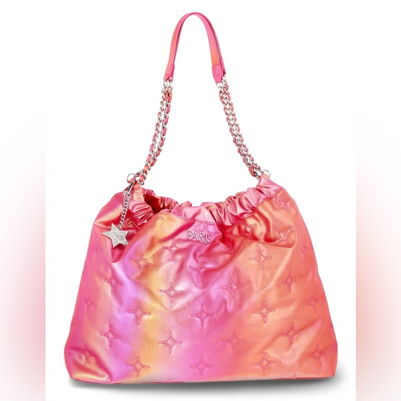 New with tags Paris Hilton Pink and Gold Star Tote - Picture 1 of 6